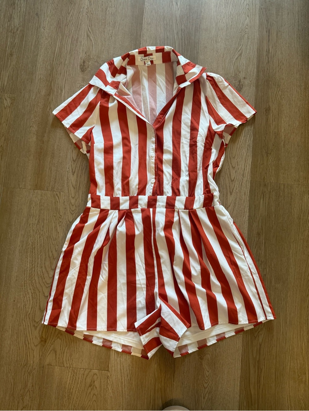 Striped Red & White Romper